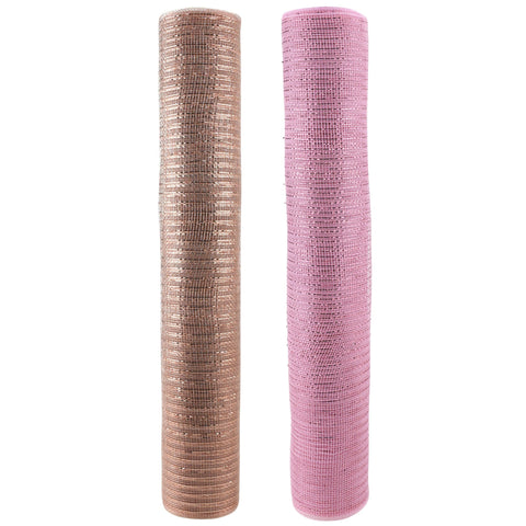 Metallic Floral Mesh Wrap Roll, 21-Inch, 10-Yard