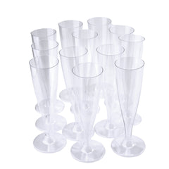 Clear Plastic Champagne Glasses, 7-Inch, 12-Count