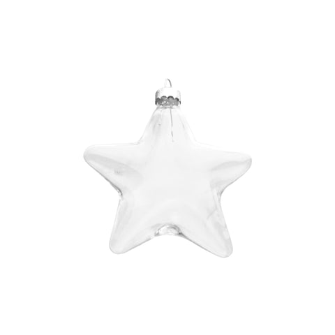 Christmas Fillable Star Glass Ornament, 4-Inch