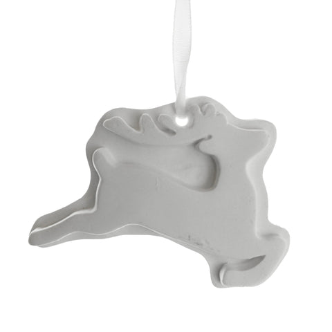 3D Plaster Reindeer DIY Ornament, 2-5/8-Inch