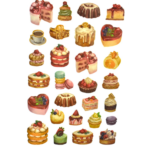 Pastry Treats Puffy 3D Sticker Sheet, 1-Inch, 28-Piece