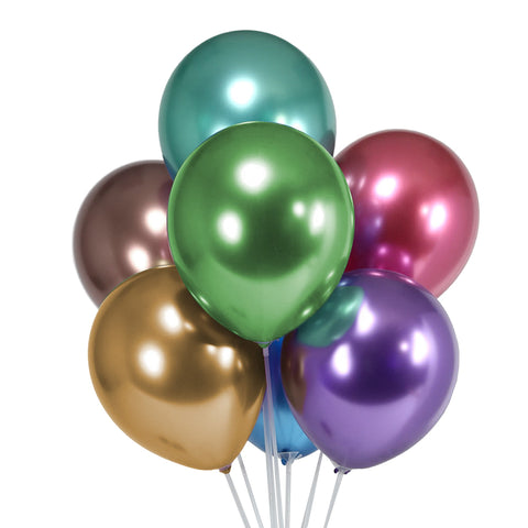 Chrome Party Balloon Pack, 12-Inch, 50-Count