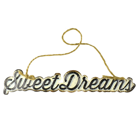 Sweet Dreams Script Metal Christmas Ornament, 8-Inch