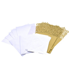 Laser Cut Filigree Accent Blank Invitations, 7-1/4-Inch x 5-Inch, 8-Count