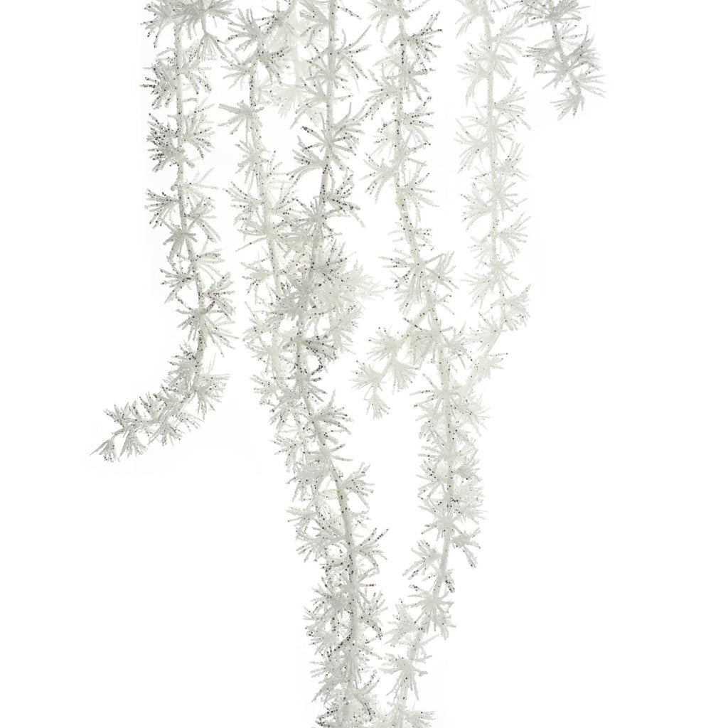 Artificial Glittered Pine Leaf Hanging Spray, 36-Inch