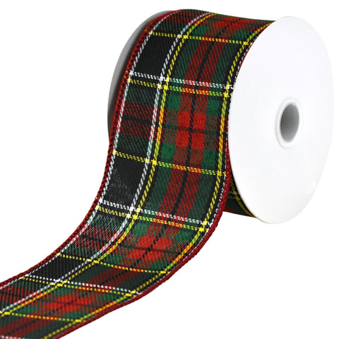 Christmas Home Twill Plaid Wired Ribbon, 2-1/2-inch, 10-yard