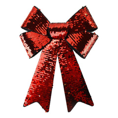 Christmas Metallic Double Sided Sequin Bows, 13-Inch, 4-Piece