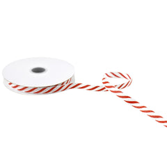 Christmas Glittered Candy Cane Stripes Ribbon, 3/8-inch, 10-yard