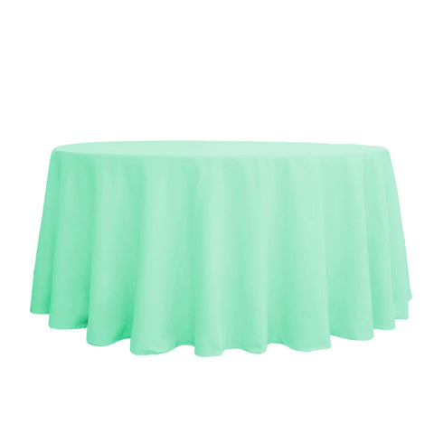 Plastic Table Cover, Round, 84-Inch - Aqua