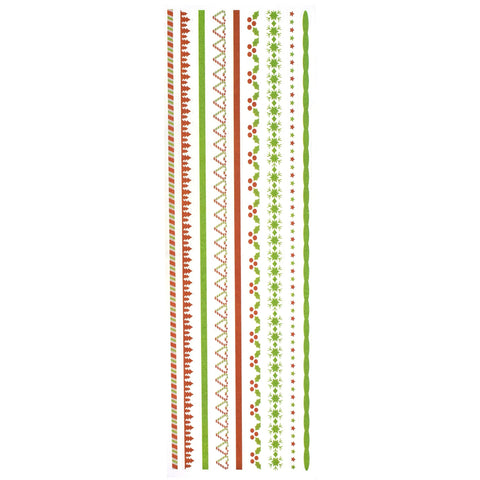 Christmas Border Strip Stickers, 11-1/2-Inch, 9-Piece