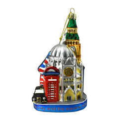 London Cityscape Glass Christmas Ornament, 5-1/2-Inch