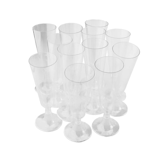 Clear Plastic Champagne Glasses, 6-1/4-Inch, 12-Count