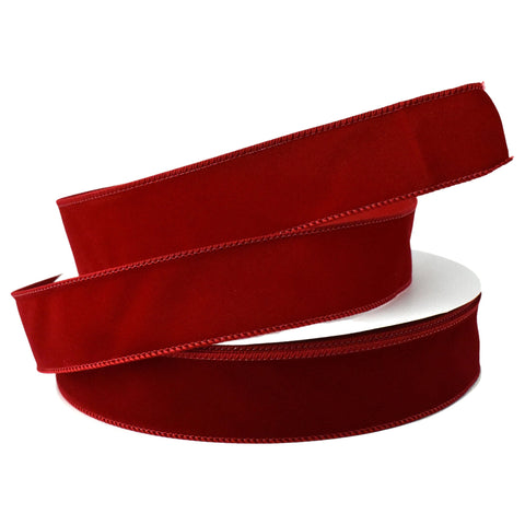 Outdoor Christmas Velvet Wired Ribbon, 1-1/2-inch, 50-yard