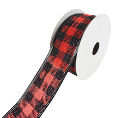 Glitter Buffalo Plaid Wired Ribbon, 1-1/2-Inch, 10-Yard