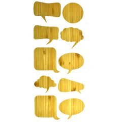 Word Bubble Bamboo Stickers, 2-Inch, 10-Piece