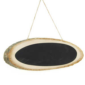 Hanging Wood Chalkboard Sign, Oval, 11-inch