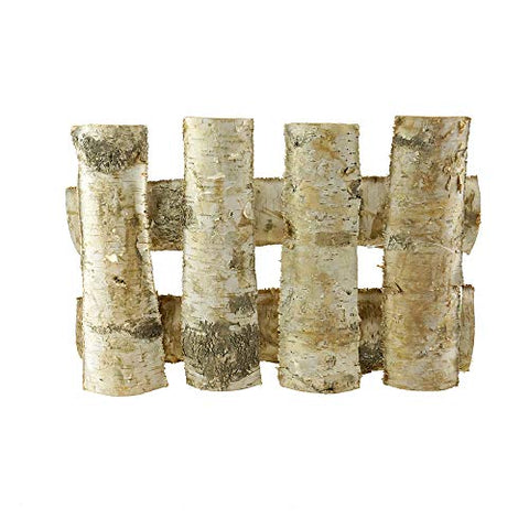 Mini Wooden Birch Fence Decoration, 13-1/2-inch