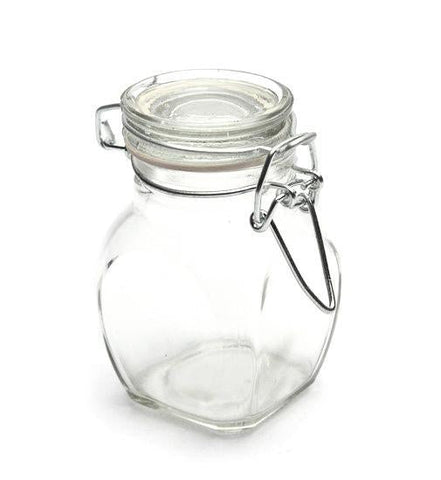 Hinge Cylinder Locking Lid Jar, 3-1/2-inch