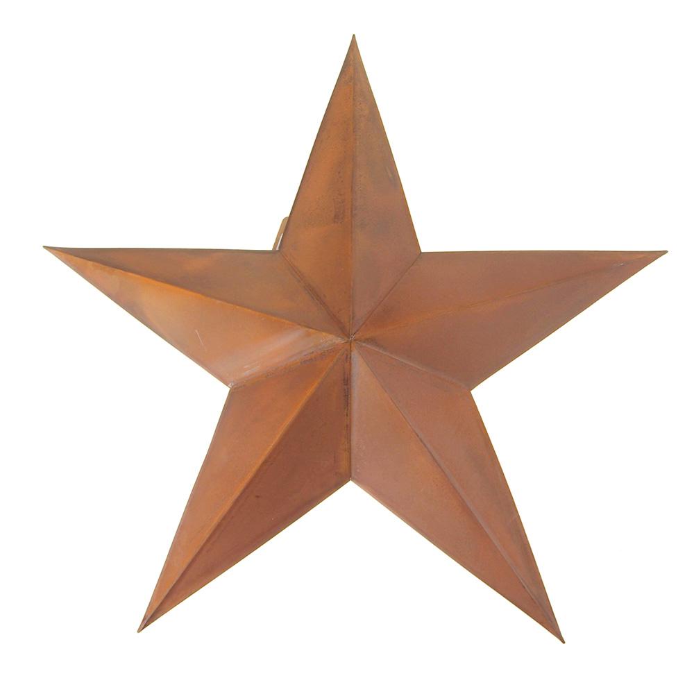 Metal Hanging Rusty Star Christmas Decor, 18-Inch
