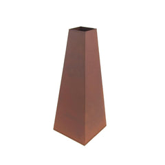 Metal Flower Trapezoid Vase, 13-inch