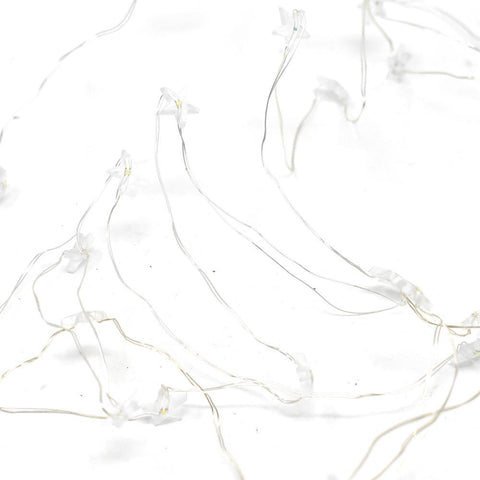 Star Battery Operated Fairy String Lights, Cool White, 10-Feet, 30 LED