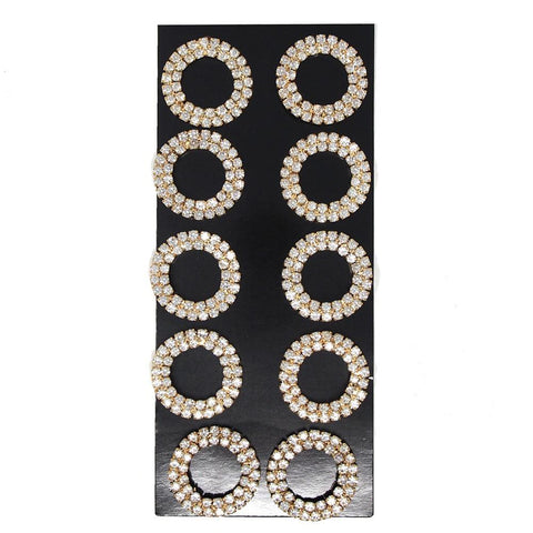 Round Acrylic Rhinestone Embellishments, Gold, 1-1/4-Inch, 10-Count