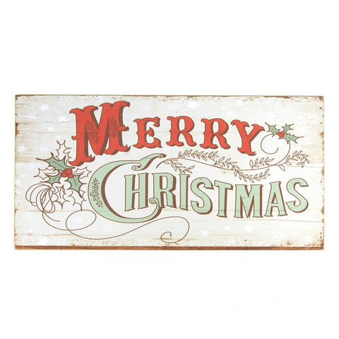 Large Mistletoe Large Vintage Style Wood Sign Holiday Decor, Off-White, 15-3/4-Inch